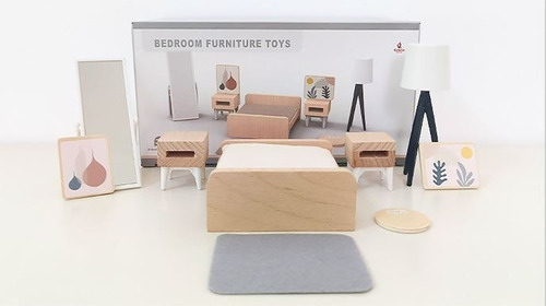 Muebles En Miniatura Para Casa De Muñecas Dormitorio 10 Unid
