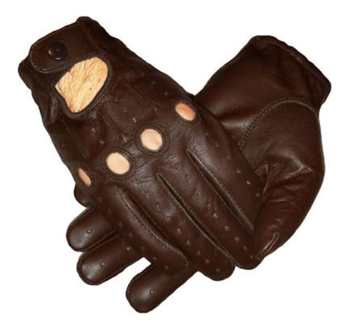 Guantes De Conducir De Cuero Genuino Para Hombres (marrón, X