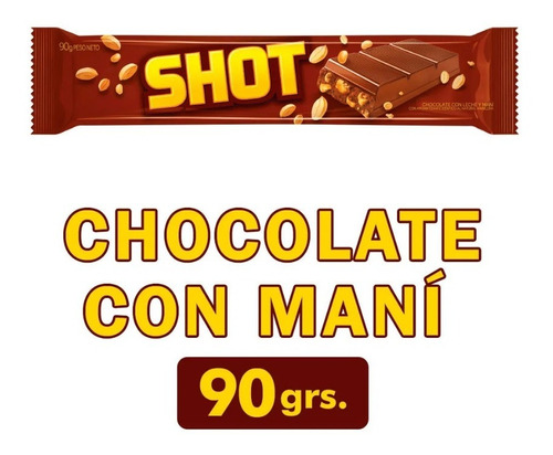 Imagen 1 de 1 de Chocolate Shot Con Mani X 90 Gr - Lollipop