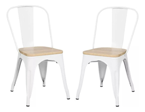 Sillas Dejaus Tolix Madera, Set De 2 Unidades