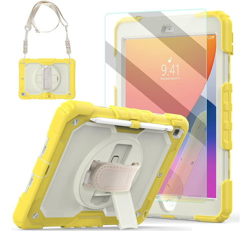 Funda Para iPad Blosomeet 10.2 9na/8va/7ma Gen Yellow+white
