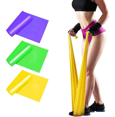 Set De 3 Bandas Elásticas Abiertas Por Niveles Para Yoga