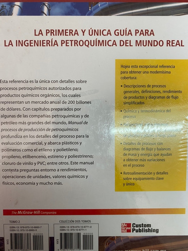 Imagen 2 de 4 de Manual De Procesos De Producción De Petroquímicos 2 Tomos