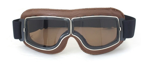 Óculos Moto Aviador Capacete Aberto Café Racer Marrom Fumê