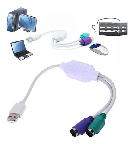 Adaptador O Convertidor De Usb A Ps/2 Para Teclado Y Mouse