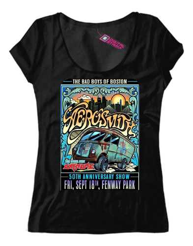 Remera Mujer Aerosmith 50 Anniversary Show Bad Boys Mb5 Dtg