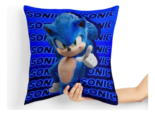 Souvenir Almohada Almohadon + Funda 40x40 Cm Sonic