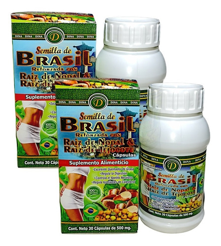Semilla De Brasil 30 Caps 2 Pack Reforzada Tejocote Y Nopal 