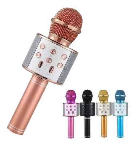 Microfono Karaoke Inalambrico Con Parlante Y Bluetooth Color Rosa