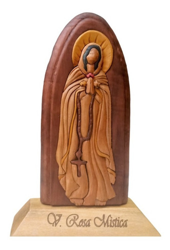 Virgen Rosa Mistica (grande) - Artesanias En Madera