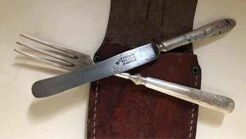 Antiguo Juego Cuchillo F.heder Solingen Tenedor En Plata 500