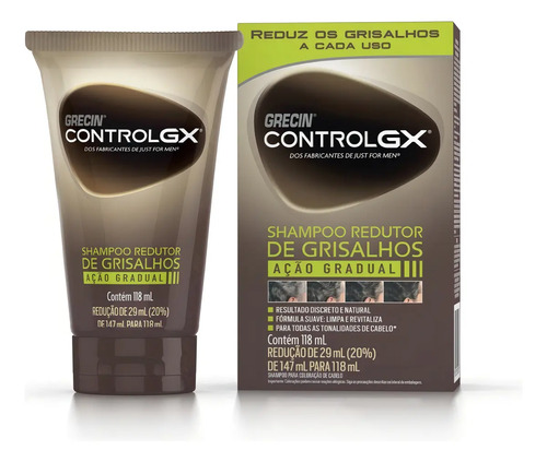 Shampoo Redutor de Grisalhos Grecin Control GX Para Todas os Tons Cabelo 118ml