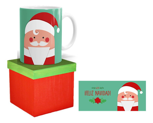 Regalo Caja Navidad Ideal Taza Feliz Navidad Santa