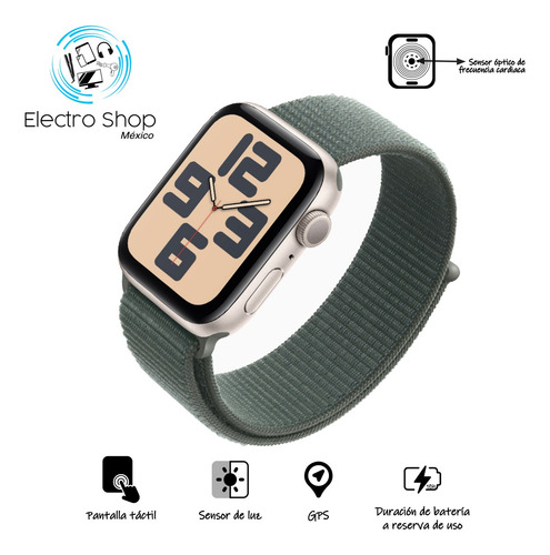 Apple Watch Se Gps Caja De Aluminio Blanco Estelar De 44 Mm Correa Loop Deportiva Verde Lago - Distribuidor Autorizado