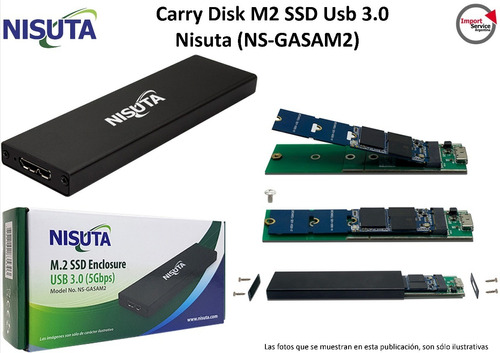 Carry Disk M2 Ssd Usb 3.0  Nisuta (ns-gasam2) Gaveta Externa