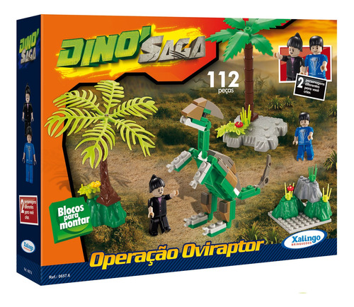 Bloco De Montar Dino Oviraptor 112 Peças Xalingo