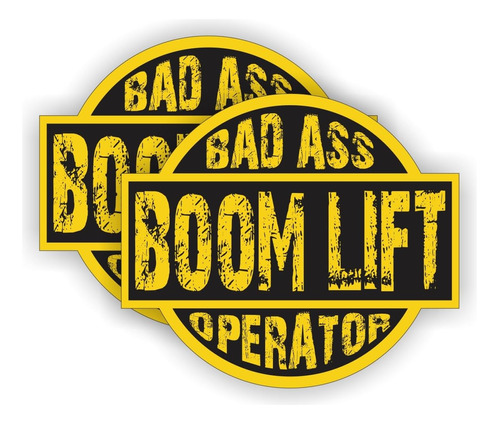 Bad A$$ Boom Lift Operator Hard Hat Sticker | Calcomanía Par