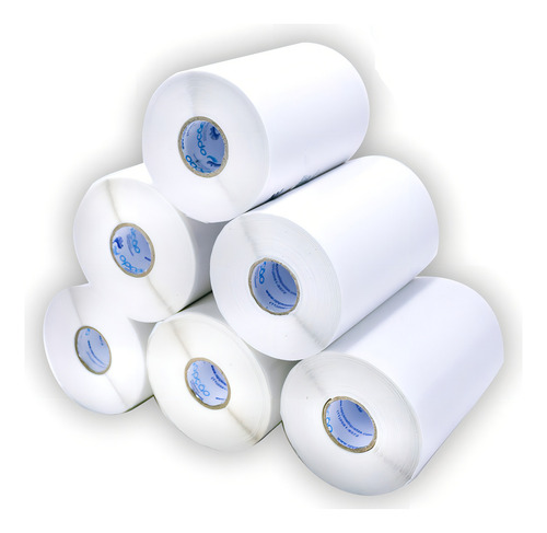 10 Rolos Etiquetas Couche Adesiva 100x50 Mm 10x5 Cor Branco Opcao Etiquetas