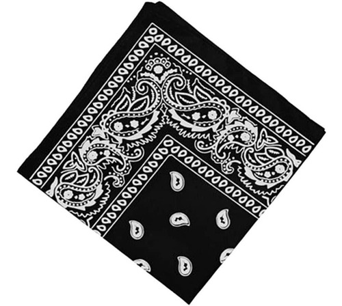 Bandana Faixa Lenço Preto Cabelo Unissex Poliéster