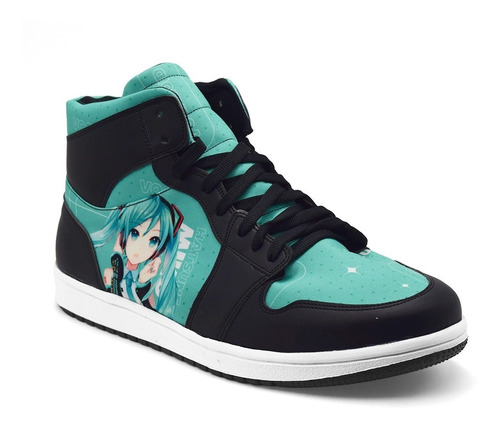 Tenis Turquesa Hatsune Miku Vocaloid Bota Hi Top