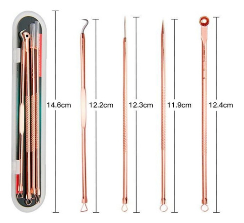 Kit Extrator De Cravos E Espinhas Em Aco Inox Profissional