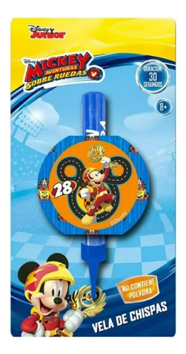 Vela Mágica Chispas Pastel Fiesta Mickey Mouse Mic0h1