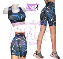 Comprar Conjunto De Biker Lycra 70 Den Sublimado + Top Talles 1 Al 5