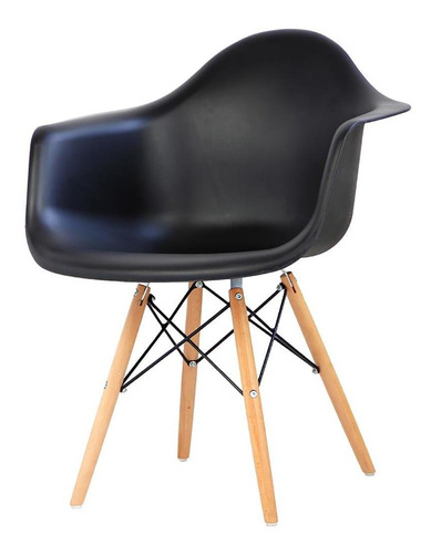 Cadeira Design Charles Eames Wood Preta Tl Cdd-05-1 Trevalla