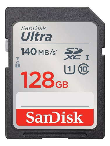 Cartão De Memória Sandisk 128gb Cartão Sd Ultra 140mbs C10