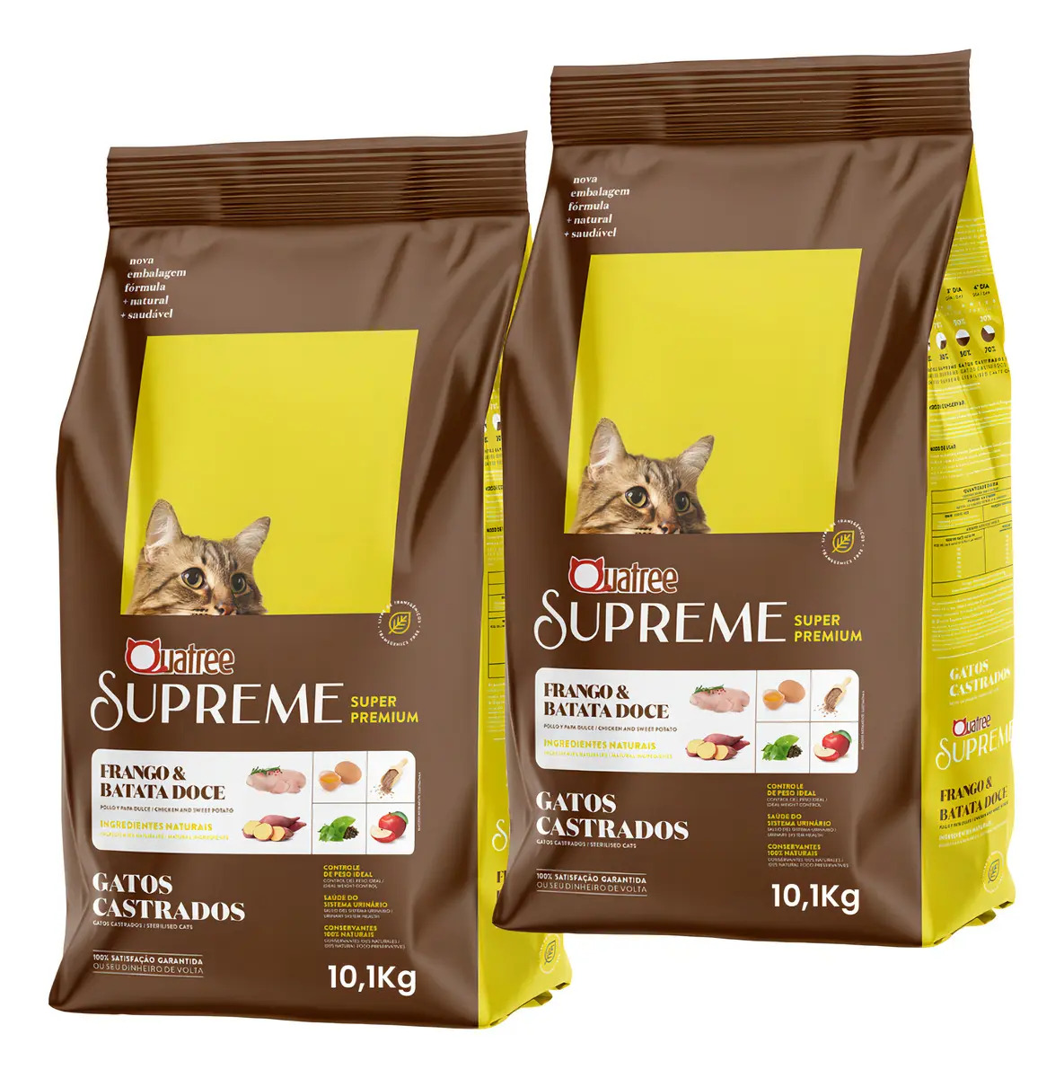 Combo 2 Ração Quatree Supreme Gatos Castrados Frango 10,1kg