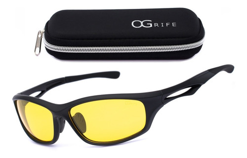 Oculos Noturno Ogrife Solar Masculino Og 1062-c Lent Amarelo