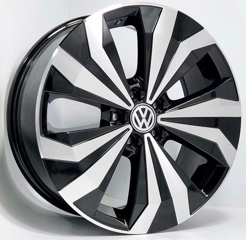 Rodas Vw T-cross Aro 16 5x100 (jogo) + Bicos Cor Preto Diamantado