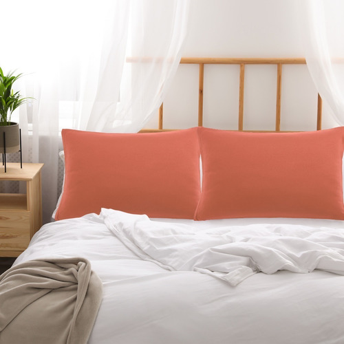 Fundas De Almohadas Estándar De Microfibra C/cierre, 2 Pzs.