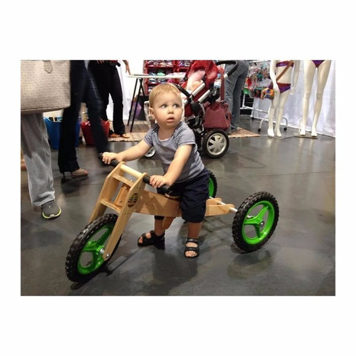 Imagem 4 de 7 de Kit Bicicleta Equilíbrio Triciclo 1-5 Anos Woodbike 3 Em 1