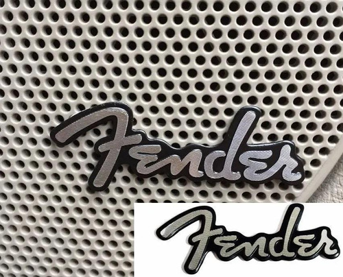 Kit 4 Logo Emblema Fender Metal Carro Falante Amplificador