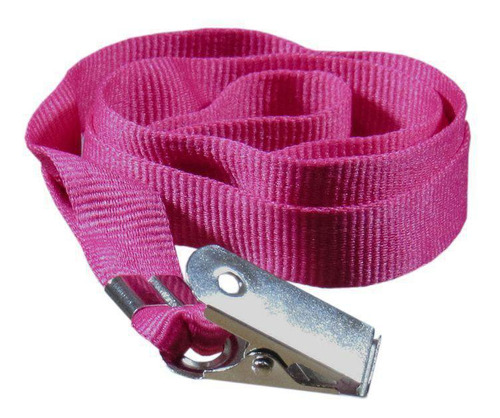 Cordão Para Crachá Com Jacaré Rosa 12mm Marpax 10un