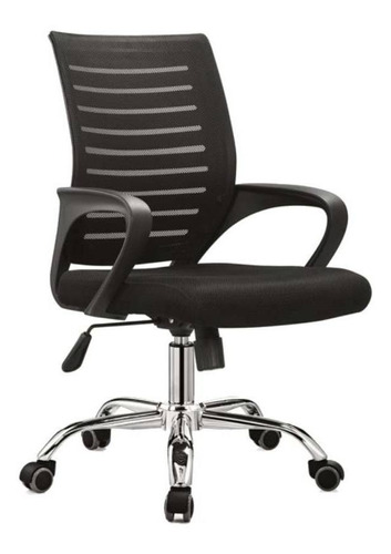 Silla de escritorio Americanas MVD UT5HDA7 ergonómica  negra con tapizado de mesh