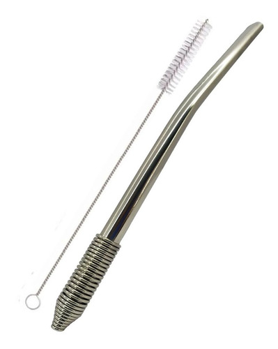 Imagem 3 de 5 de Kit 1 Copo Cuia Erva Tereré Inox 1 Bomba Inox Mola Removível