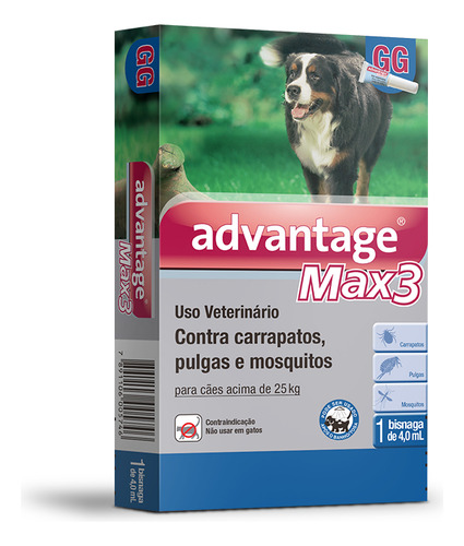 Antipulgas E Carrapatos Elanco Advantage Max3 4,0ml Unitário