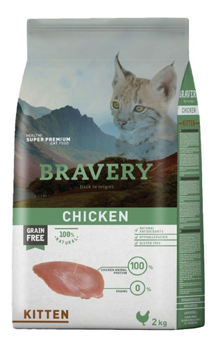 Alimento Bravery Kitten Pollo 2 Kg Pt
