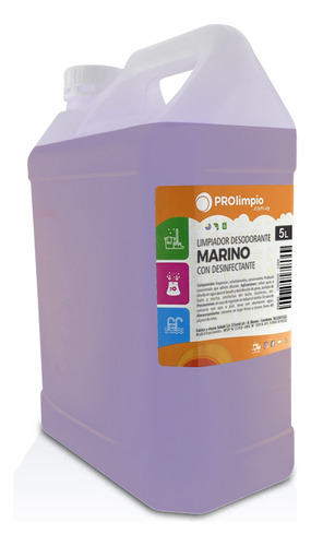 Limpiador Líquido Desinfectante Y Perfumador Marino 5l