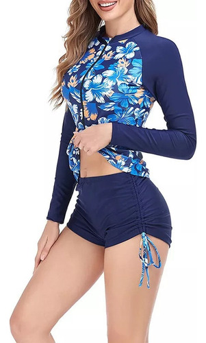 Trajes De Baño Para Mujer, 2 Tops De Bikini, Mangas Largas