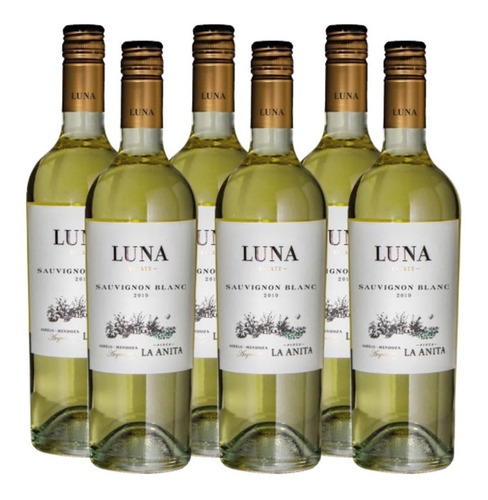 Imagen 1 de 9 de Vino Luna Sauvignon Blanc 750ml. Caja 6 Botellas La Anita
