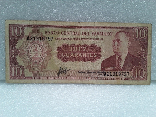 Billete De Paraguay De 10 Guaraníes