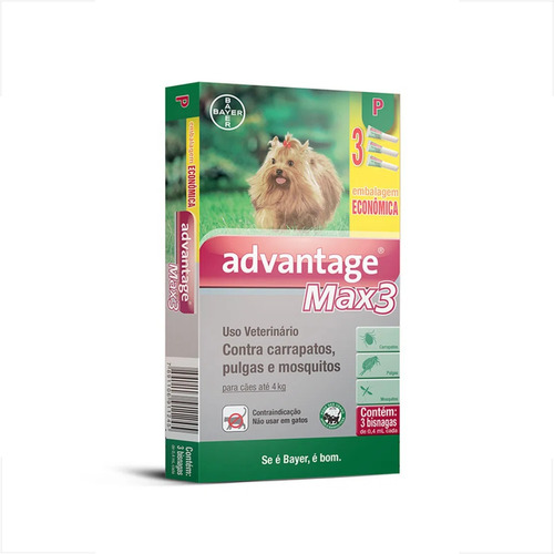 Combo Antipulgas E Carrapatos Advantage Max3 Cães Até 4kg