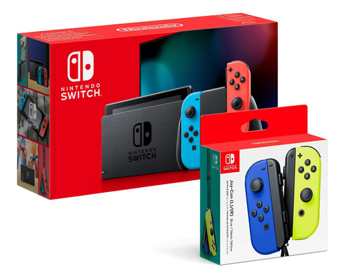 Consola Nintendo Switch Neón + Joy Con Blue Y Neon Yellow