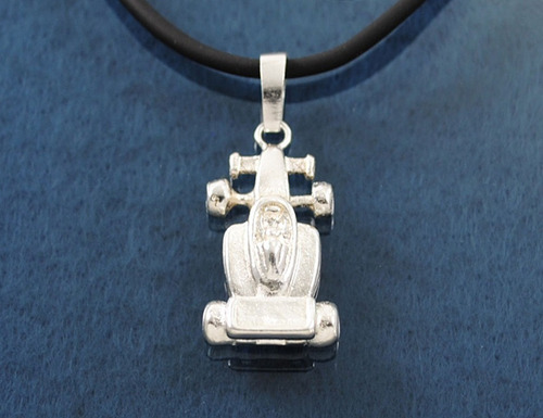Imagen 4 de 6 de Dije F1 Vehículo Plata Ley .925 Incluye Collar Caucho