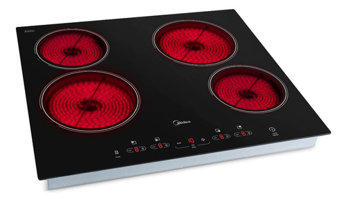 Cooktop Elétrico Midea Vitrocerâmico 4 Bocas Cor Preto 220V