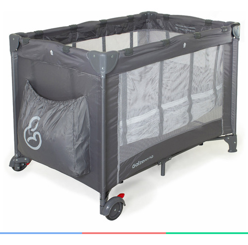 Cuna Triton Graphite con pantalla portátil Galzerano, color gris
