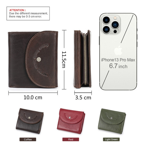 Cartera Delgada Para Mujer Cartera De Cuero Con Monedero